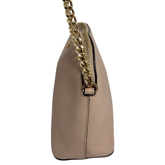 MICHAEL KORS Pale Ballet Pink Leather Domed Satchel Handbag Crossbody - Picture 2 of 15